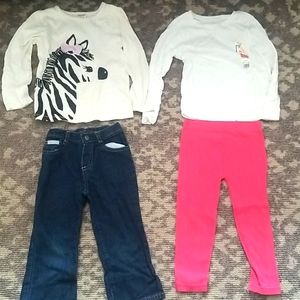 Lot of 4 Pieces 3T Long Sleeve Tops Leggings Jeans DEAL 5 for $20